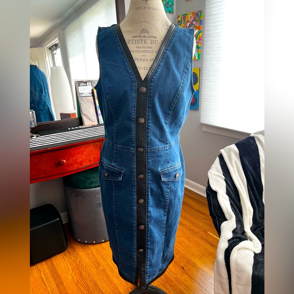 White House Black Market denim Couture jean dress